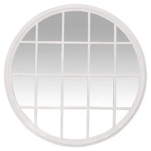 Hamptons Round Mirror 1.2x1.2m White by Florabelle Living, a Mirrors for sale on Style Sourcebook