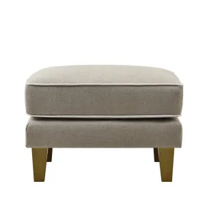 Bondi Hamptons Ottoman Natural W/White Piping by Florabelle Living, a Stools for sale on Style Sourcebook