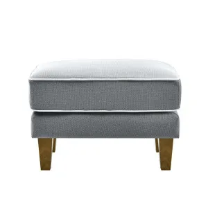 Bondi Hamptons Ottoman Grey W/White Piping by Florabelle Living, a Stools for sale on Style Sourcebook