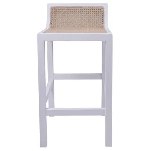 Amalfi Elm Wood and Rattan Bar stool White by Florabelle Living, a Stools for sale on Style Sourcebook