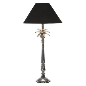Nickel Pineapple Leaf Lamp W/Black Shade by Florabelle Living, a Table & Bedside Lamps for sale on Style Sourcebook