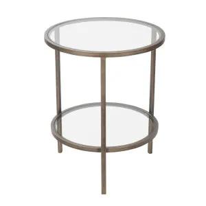 Palladium Brass Iron & Glass Side Table by Florabelle Living, a Coffee Table for sale on Style Sourcebook