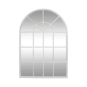 Iron Arch Mirror With Panes White by Florabelle Living, a Mirrors for sale on Style Sourcebook