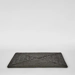 Paume Rattan Square Placemat Black by Florabelle Living, a Placemats for sale on Style Sourcebook