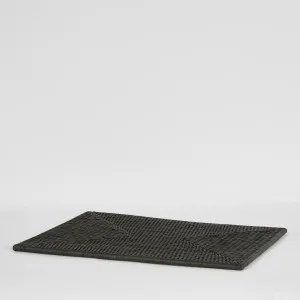 Paume Rattan Rectangle Placemat Black by Florabelle Living, a Placemats for sale on Style Sourcebook