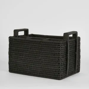 Paume Rattan Cutlery Caddy Black by Florabelle Living, a Platters & Serving Boards for sale on Style Sourcebook