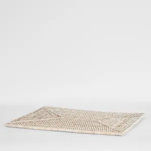 Paume Rattan Rectangle Placemat White Wash by Florabelle Living, a Placemats for sale on Style Sourcebook