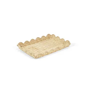 Belle Rattan Scallop Large Tray by Florabelle Living, a Trays for sale on Style Sourcebook