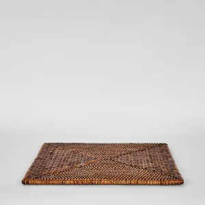 Paume Rattan Square Placemat Antique Brown by Florabelle Living, a Placemats for sale on Style Sourcebook
