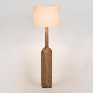 Flask Wood Floor Lamp Base Saddle with Natural Shade by Florabelle Living, a Floor Lamps for sale on Style Sourcebook