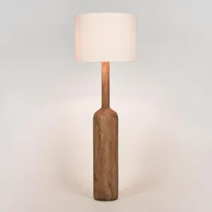 Flask Wood Floor Lamp Saddle Base with White Shade by Florabelle Living, a Floor Lamps for sale on Style Sourcebook