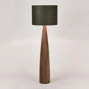 Samson Wood Floor Lamp Saddle Base with Black Shade by Florabelle Living, a Floor Lamps for sale on Style Sourcebook