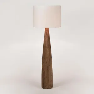 Samson Wood Floor Lamp Saddle Base with White Shade by Florabelle Living, a Floor Lamps for sale on Style Sourcebook