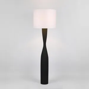 Callum Floor Lamp Base Black with White Shade by Florabelle Living, a Floor Lamps for sale on Style Sourcebook