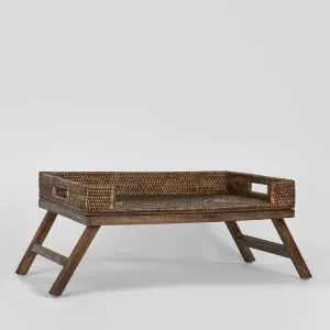Paume Rattan Breakfast Tray Antique Brown by Florabelle Living, a Trays for sale on Style Sourcebook