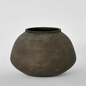 Landis Wide Vase Earth Brown by Florabelle Living, a Vases & Jars for sale on Style Sourcebook