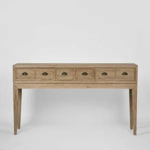 Columbus Oak 6 Drawer Console Hall Table by Florabelle Living, a Console Table for sale on Style Sourcebook