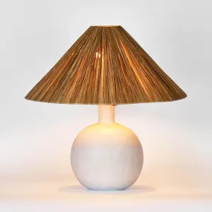 Esta Lamp Small White with Raffia Shade by Florabelle Living, a Table & Bedside Lamps for sale on Style Sourcebook