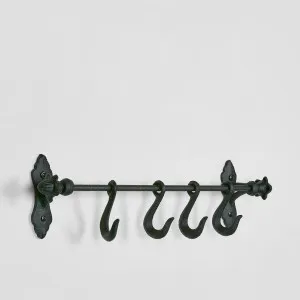 Provence Wall Rack w Hooks Black by Florabelle Living, a Statues & Ornaments for sale on Style Sourcebook