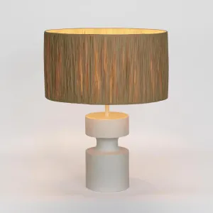 Marni Lamp Small White with Raffia Shade by Florabelle Living, a Table & Bedside Lamps for sale on Style Sourcebook