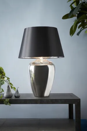 XXXL Taper Lamp Shade (24x16x16 H) - Black/Silver - Fabric/Foil Lamp Shade for Manhattan Large by Florabelle Living, a Lamp Shades for sale on Style Sourcebook
