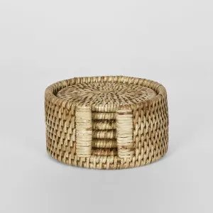 Paume Rattan Round Coaster Set 6 Natural by Florabelle Living, a Placemats for sale on Style Sourcebook