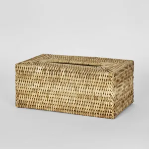 Paume Rattan Rectangle Tissue Box Natural by Florabelle Living, a Statues & Ornaments for sale on Style Sourcebook