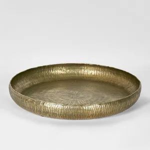 Felix Hammered Aluminium Tray Antique Gold by Florabelle Living, a Trays for sale on Style Sourcebook