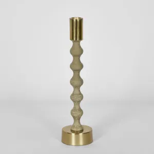 Elsa Candle Stand Medium Beige Gloss by Florabelle Living, a Lanterns for sale on Style Sourcebook