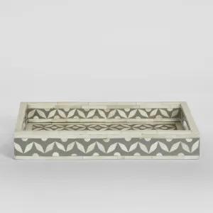 Isla Bone Inlay Tray Grey/White by Florabelle Living, a Trays for sale on Style Sourcebook