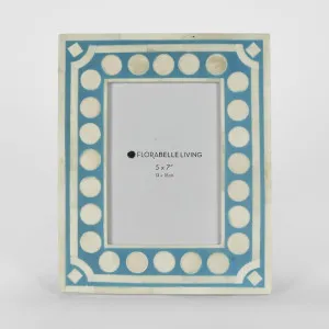 Zena Bone Inlay Photo Frame Light Blue 5x7 by Florabelle Living, a Photo Frames for sale on Style Sourcebook