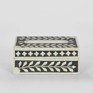 Aurora Bone Inlay Tissue Box Black/White by Florabelle Living, a Decorative Boxes for sale on Style Sourcebook