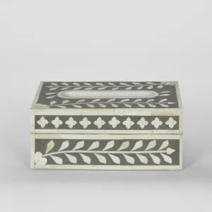Aurora Bone Inlay Tissue Box Grey/White by Florabelle Living, a Decorative Boxes for sale on Style Sourcebook