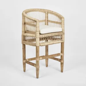 Livingstone Bar Stool Natural/White cushion - Outdoor Under-Cover by Florabelle Living, a Stools for sale on Style Sourcebook