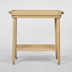 Royce Fluted Oak Bar Cart Natural by Florabelle Living, a Wall Shelves & Hooks for sale on Style Sourcebook