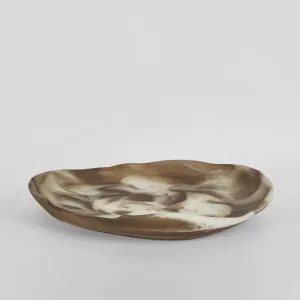 HALO Swirl Resin Serving Platter Medium Latte by Florabelle Living, a Decorative Plates & Bowls for sale on Style Sourcebook
