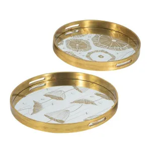 Clark Round Decorative Tray Set of 2 by Florabelle Living, a Trays for sale on Style Sourcebook