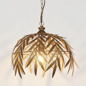 Leaves Ceiling Pendant Antique Brass by Florabelle Living, a Pendant Lighting for sale on Style Sourcebook