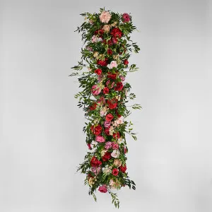 Floral Runner With Pink, Purple, Beige & Red Roses & Peonies and green leaves by Florabelle Living, a Plants for sale on Style Sourcebook