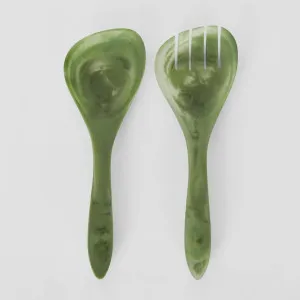 IDRA Swirl Resin Salad Servers Green by Florabelle Living, a Decorative Plates & Bowls for sale on Style Sourcebook