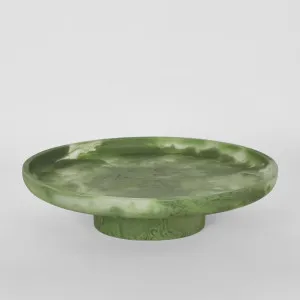 CARSON Resin Serving Platter Round on Stand Green by Florabelle Living, a Coffee Table for sale on Style Sourcebook
