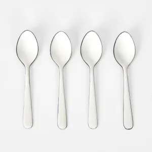 White Enamel Spoons Set of 4 by Florabelle Living, a Cutlery for sale on Style Sourcebook