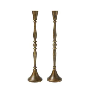 Antique Gold Candle Holders by Florabelle Living, a Statues & Ornaments for sale on Style Sourcebook