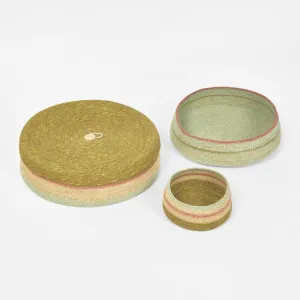 Cina Woven Trays Set 3 Mustard & Blue by Florabelle Living, a Baskets & Boxes for sale on Style Sourcebook