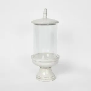 Nini Candle Holder with lid White Large by Florabelle Living, a Lanterns for sale on Style Sourcebook