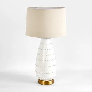 Grace White Table Lamp & Linen Shade by Florabelle Living, a Table & Bedside Lamps for sale on Style Sourcebook