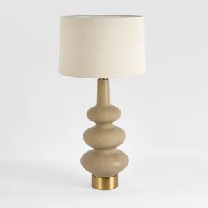 Linden Sandstone Table Lamp & Linen Shade by Florabelle Living, a Table & Bedside Lamps for sale on Style Sourcebook