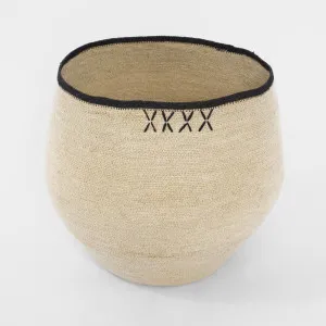 Cross Woven Basket Natural & Black by Florabelle Living, a Baskets & Boxes for sale on Style Sourcebook