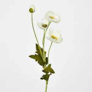 White Poppy Spray 3 Flowers 1 bud by Florabelle Living, a Plants for sale on Style Sourcebook