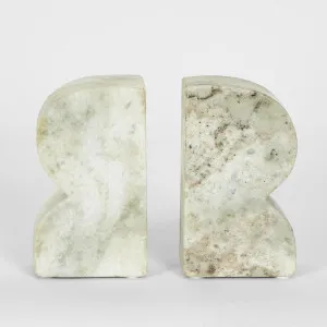Cooper Marble Bookend Beige & White by Florabelle Living, a Statues & Ornaments for sale on Style Sourcebook